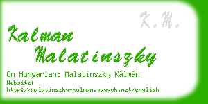 kalman malatinszky business card