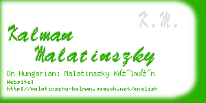 kalman malatinszky business card